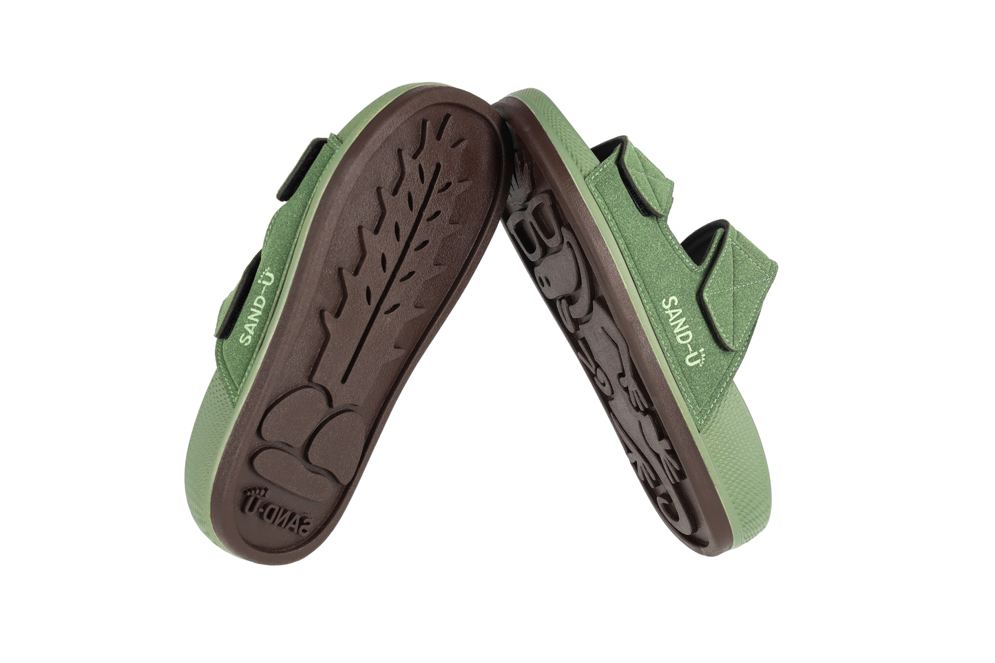 Footprint Sand-U sandals with brown soles cactus and lizard prints
